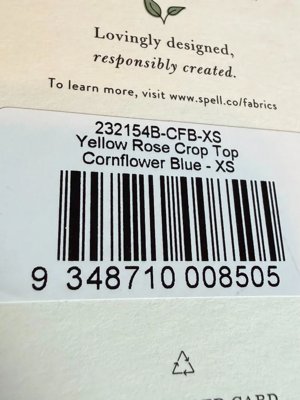 Spell Yellow Rose Top Cornflower Blue Crop Blouse Bohemian Luxury Size XS NWT